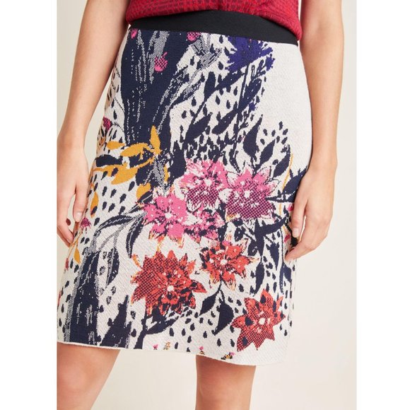 Anthropologie Aldomartins Beatriz Floral Knit Sweater Mini Skirt Small - Picture 2 of 10